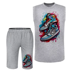 ست تاپ و شلوارک مردانه مدل کتونی A103