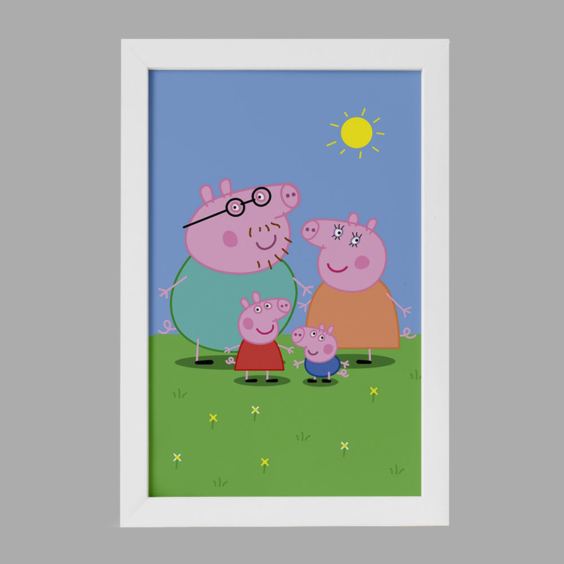 تابلو خندالو مدل خانواده پپا پیگ انیمه پپاپیک Peppa pig کد 22070