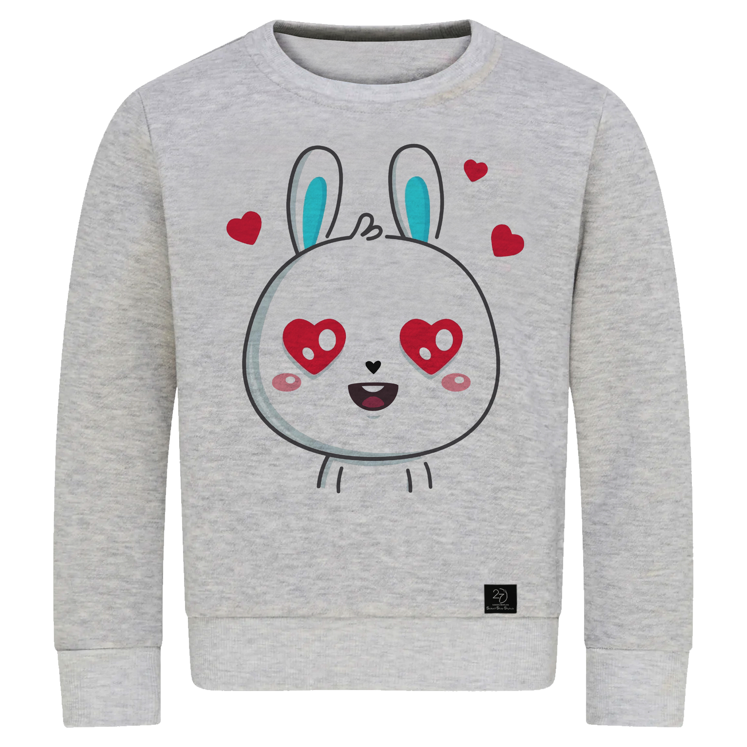 سویشرت دخترانه 27 مدل cute کد V01 رنگ طوسی