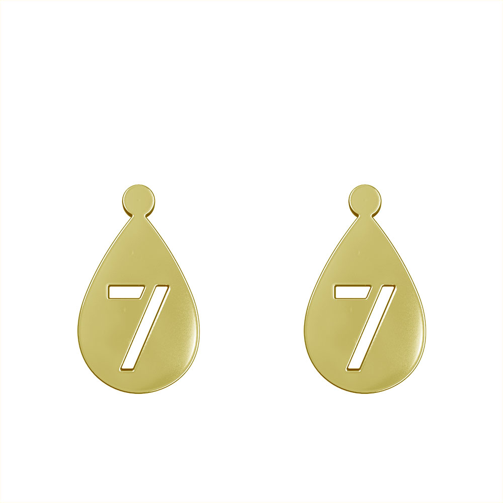 گوشواره طلا 18 عیار زنانه مدوپد مدل عدد 7 کد GA1-12825