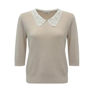 بلوز آستین سه ربع یقه هفت زنانه مدل df.32