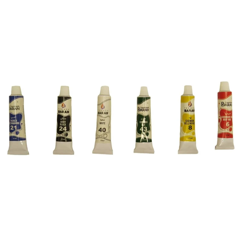 رنگ اکریلیک ترمه باران مدل as-987 بسته 6 عددی حجم 21 میلی لیتر