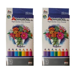 مداد رنگی 12 رنگ آدمیرال مدل MS7 بسته 2 عددی