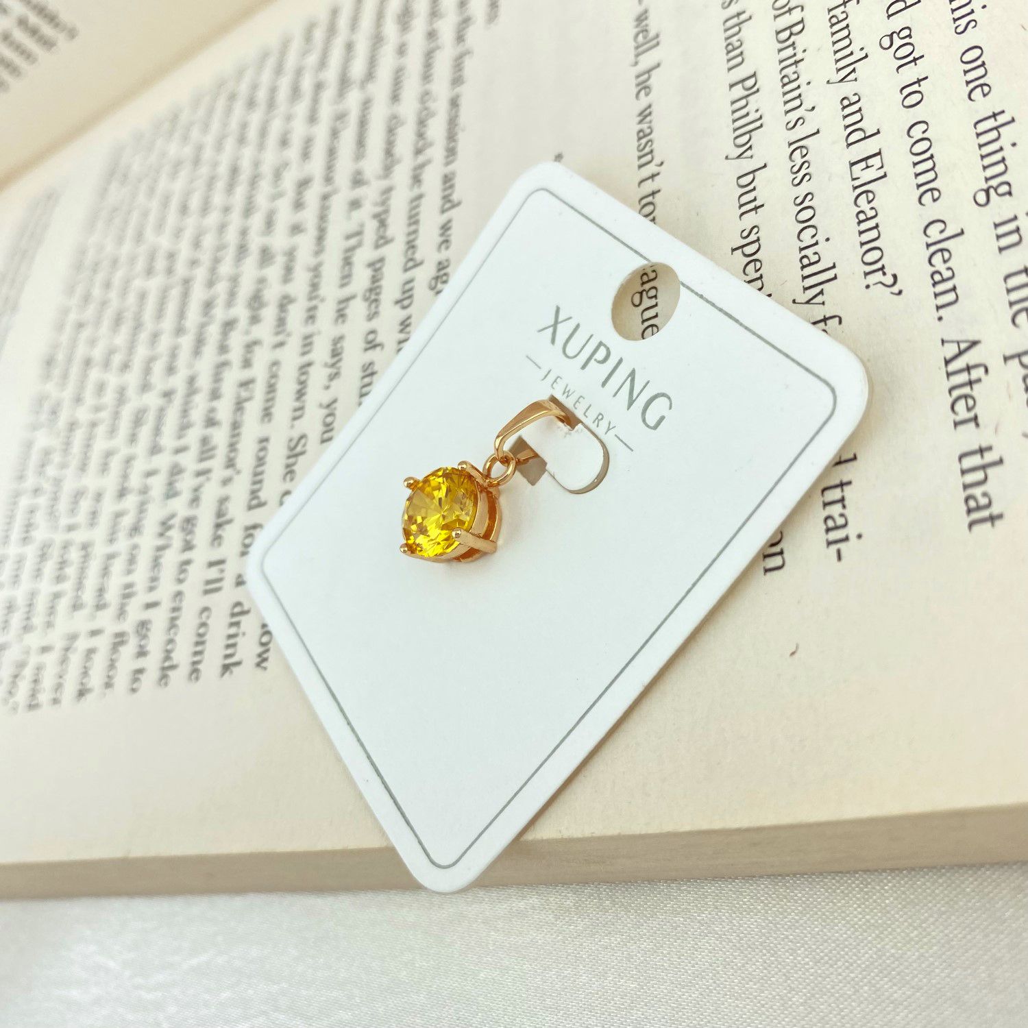 آویز گردنبند زنانه ژوپینگ مدل تک نگین کد N4309 -  - 3