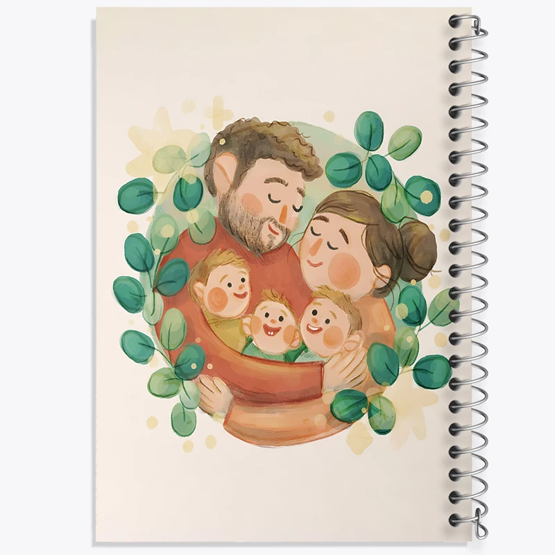 دفتر ژورنال نویسی 50 برگ خندالو مدل نقطه ای طرح خانواده شاد کد F7392