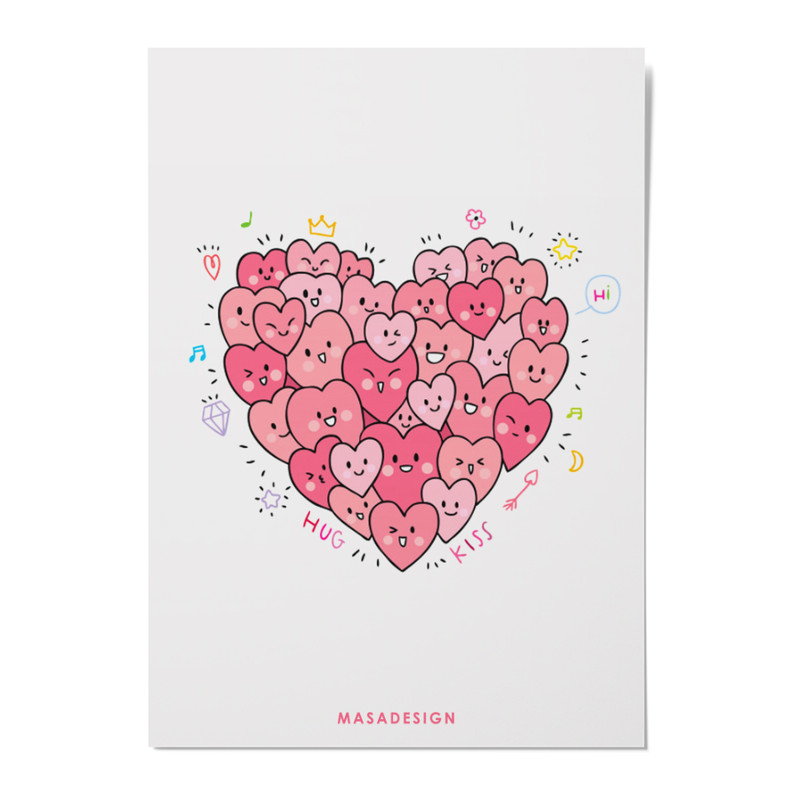 کارت پستال ماسا دیزاین طرح قلب مدل ZOD008