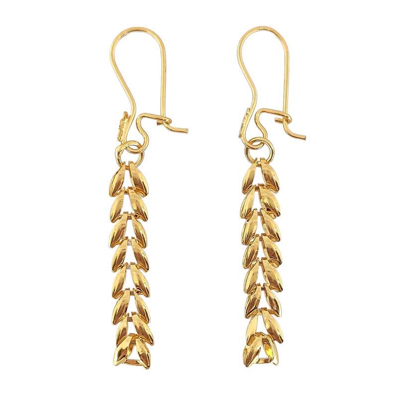 گوشواره طلا 18 عیار دخترانه طلا و جواهرسازی افرا مدل لیزری گندمی کد 160160152 گوشواره طلا 18 عیار دخترانه طلا و جواهرسازی افرا مدل لیزری گندمی کد 160160152