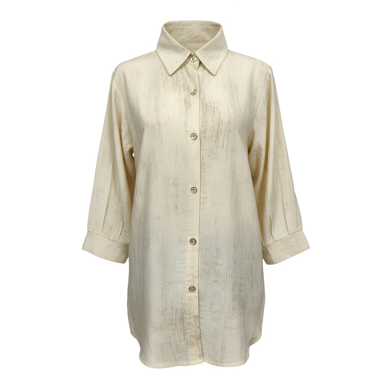 شومیز آستین سه ربع یقه برگردان زنانه مدل 112562