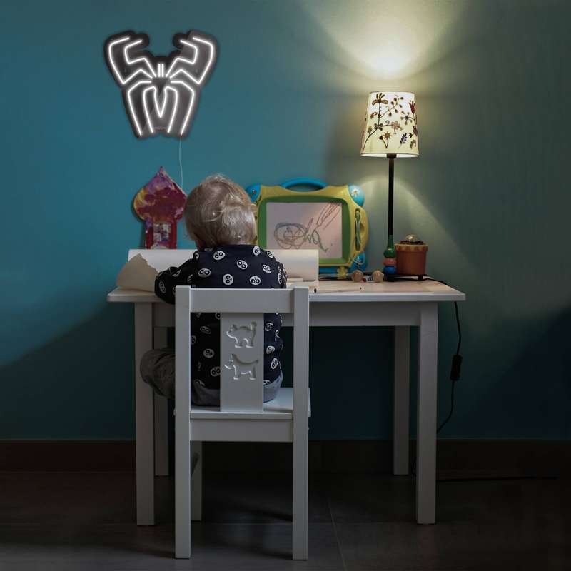 چراغ دیواری نئون دیزاین مدل Spider-BL_WHT
