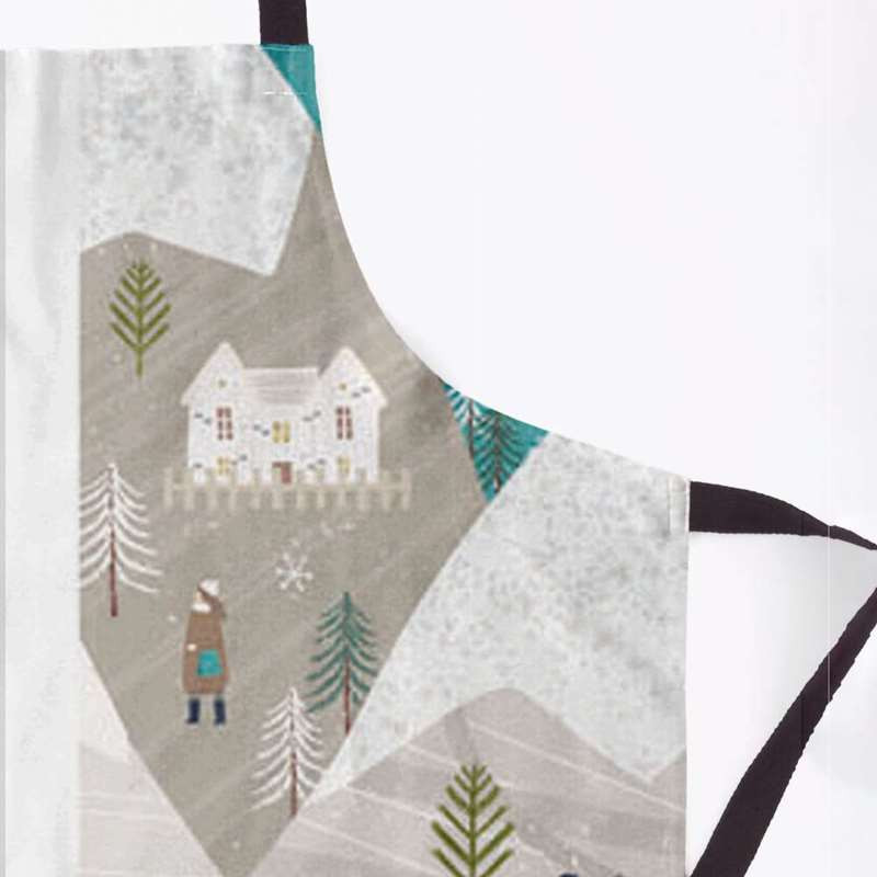 پیش بند آشپزخانه مدوپد طرح برف بازی مدل mod00644