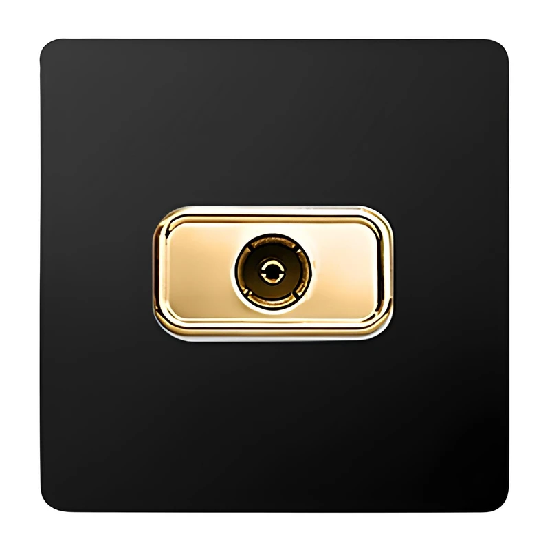 پریز آنتن صنایع آسیا الکتریک مدل کریستال BLK-GLD