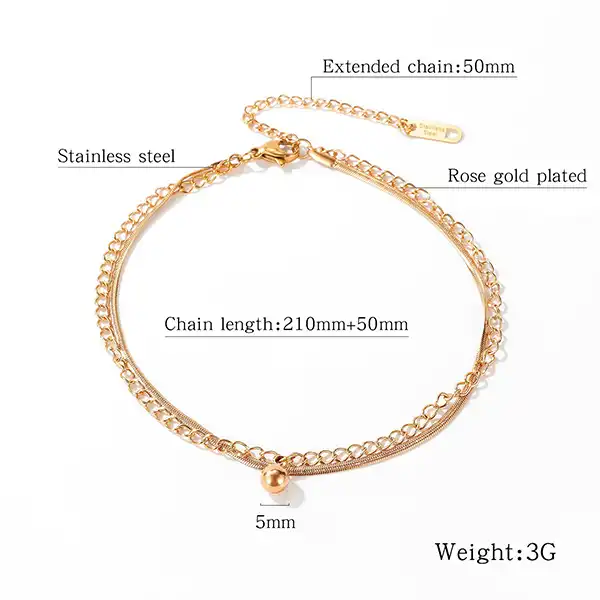 پابند زنانه گالری شمرون مدل ANK153G0