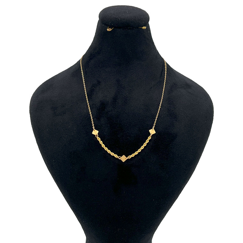 گردنبند طلا 18 عیار زنانه با طرح طنابی (توئیست) گالری صادقی مدل 1065