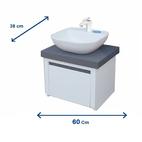 ست کابینت و روشویی آزالیا مدل Selena60 به همراه آینه باکس