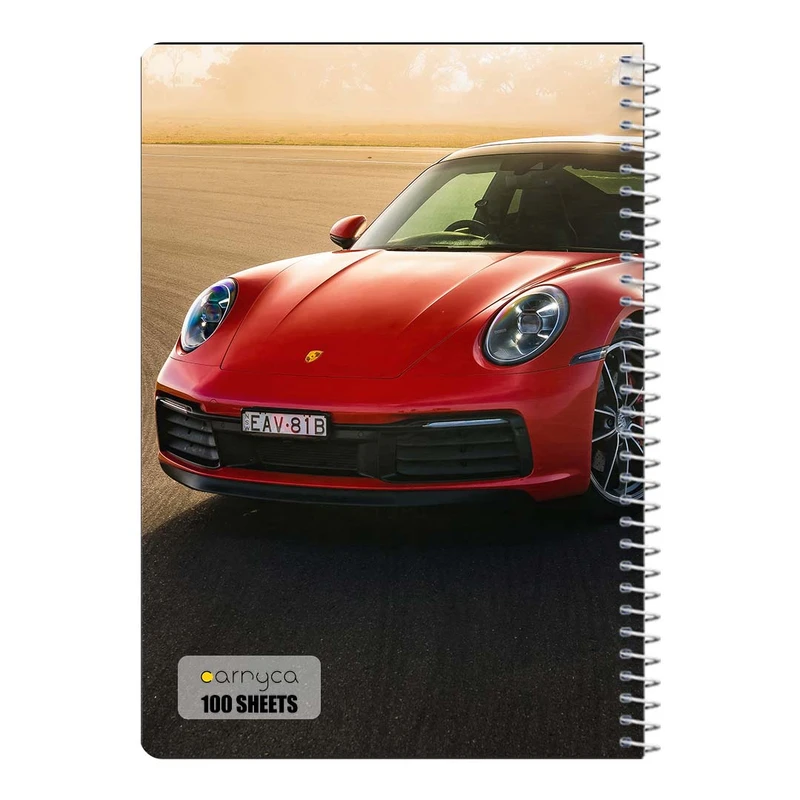 دفتر شطرنجی 100 برگ سیمی کارنیکا طرح پورشه Porsche کد 43243