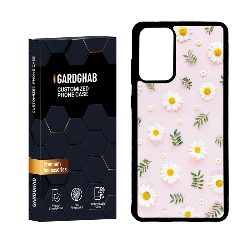 کاور گارد قاب مدل دور ژله ای گل مناسب برای گوشی موبایل سامسونگ Galaxy A72