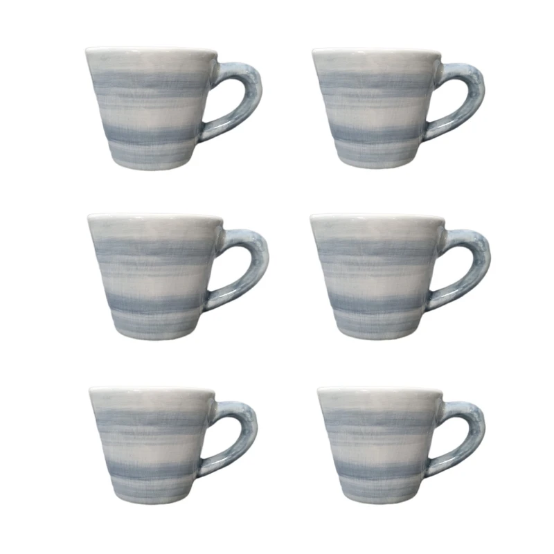 فنجان سرامیکی مدل خط دار کد ‌Sd754 بسته 6 عددی