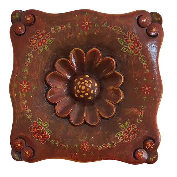 Handmade decorative wooden carving flower design tableau, lotus model, code 01