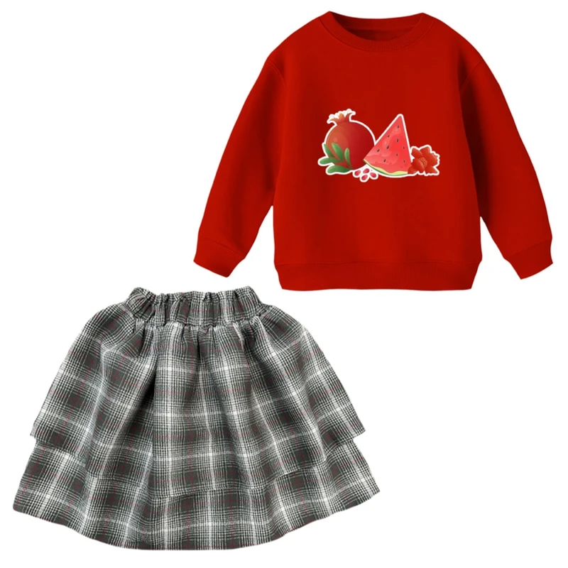 ست سویشرت و دامن دخترانه مدل یلدایی کد 01