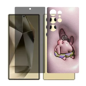 Glass Together model privacy screen protector for Samsung Galaxy S24 Ultra mobile phone with back cover sticker