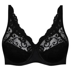 سوتین زنانه پانیذ مدل فنردار گیپور گلدار کد 66364-new