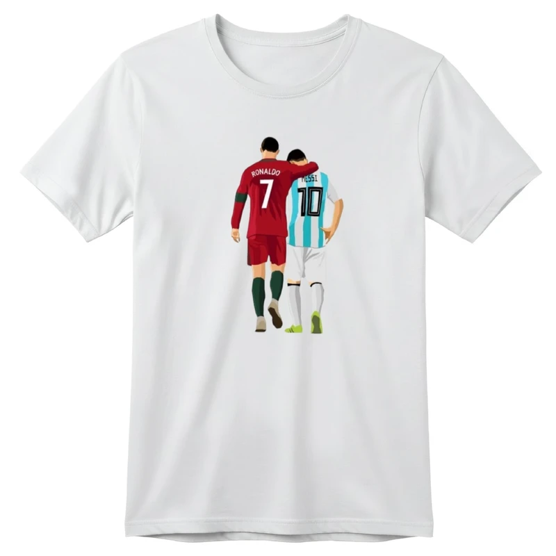 تی‌شرت آستین کوتاه بچگانه مدل مسی و رونالدو کد v1 