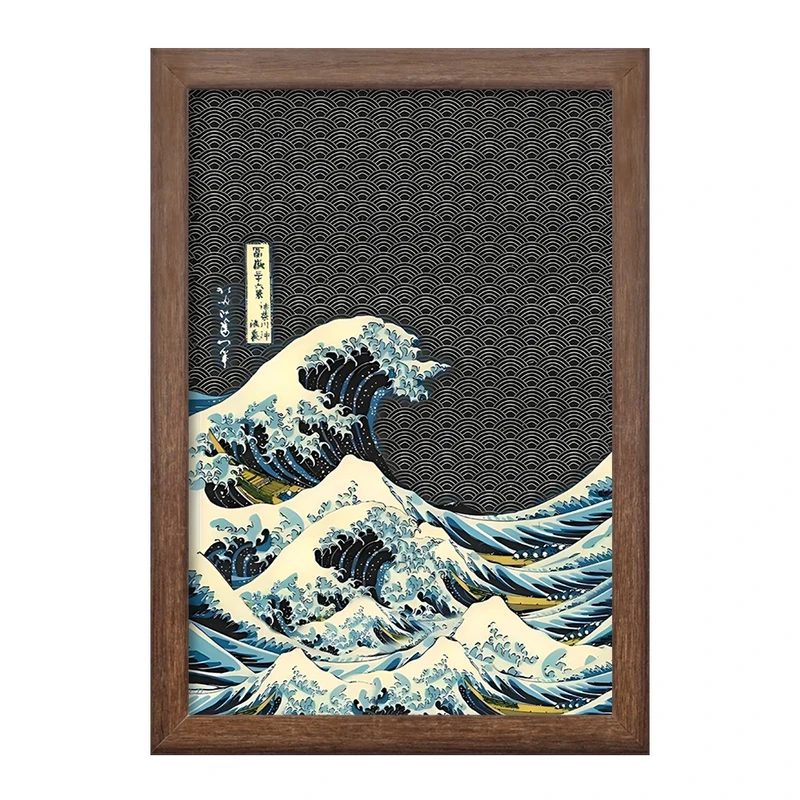 تابلو خندالو طرح نقاشی موج عظیم کاناگاوا کد F1036