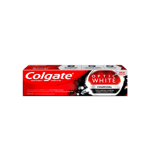 خمیردندان کلگيت مدل OPTIC WHITE CHARCOAL حجم 74 میلی لیتر
