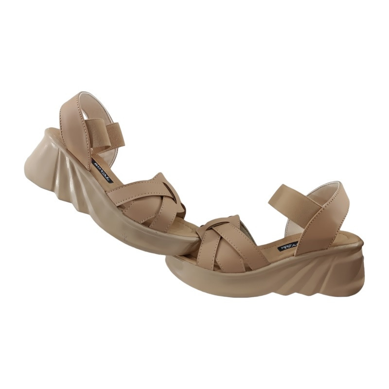 صندل زنانه مدل لژدار آیهان رنگ نسکافه ای