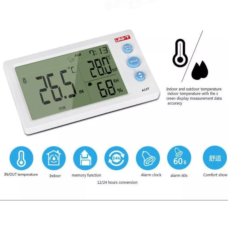 دما و رطوبت سنج یونی-تی مدل A12T دما و رطوبت سنج یونی-تی مدل A12T