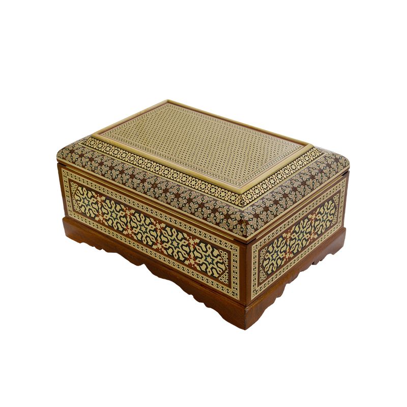 جعبه جواهرات خاتم کاری مدل مستطیل کد T500