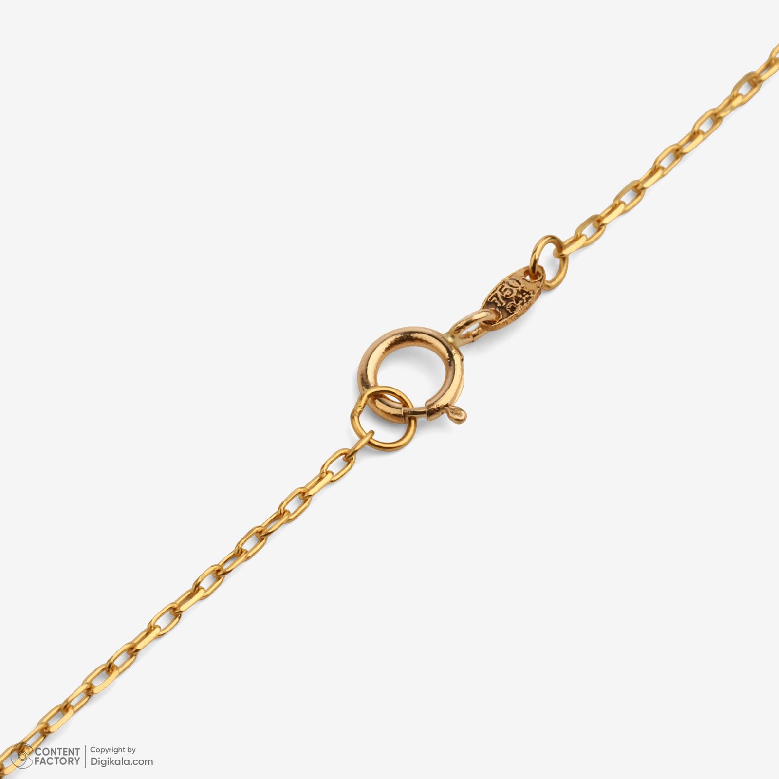 گردنبند طلا کم اجرت 18 عیار زنانه با زنجیر حلقه‌ای (فلامینگو) نگین مدل 125 -  - 7