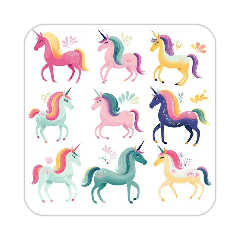 زیر لیوانی کاکتی طرح اسب تک شاخ و یونیکورن مدل mp30053