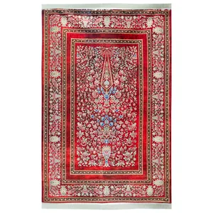 فرش ماشینی 1200 شانه زمینه قرمز حاشیه قرمز مدل 3209