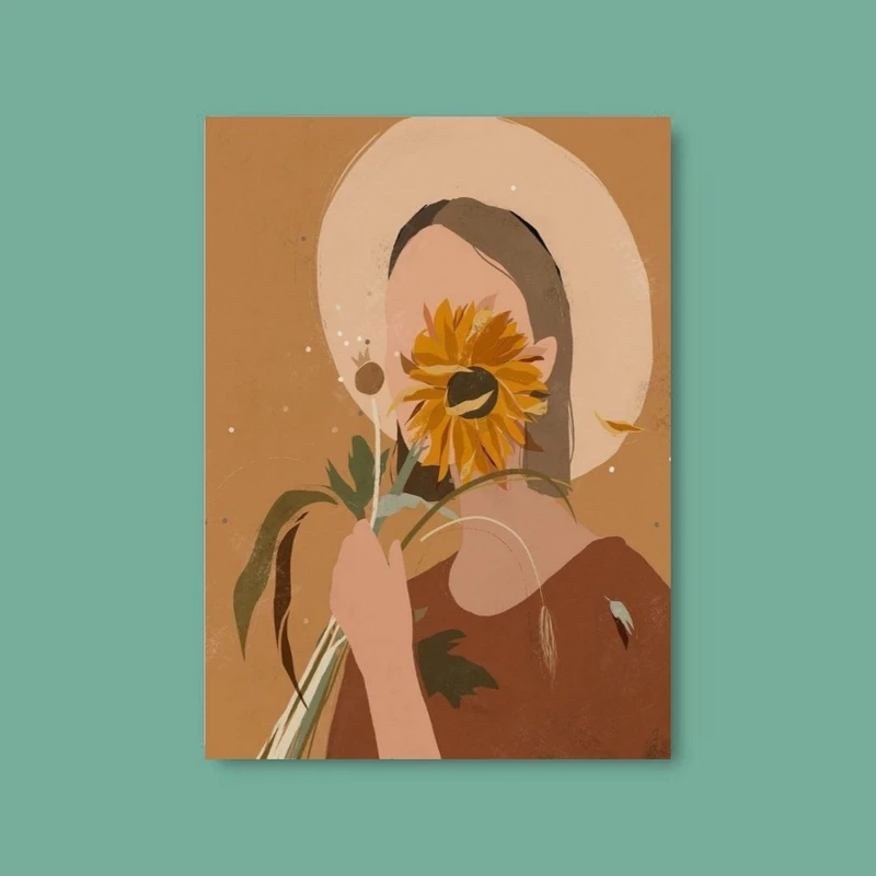 تابلو شاسی مدل  گلاک طرح نقاشی مینیمال دختر کد FART27