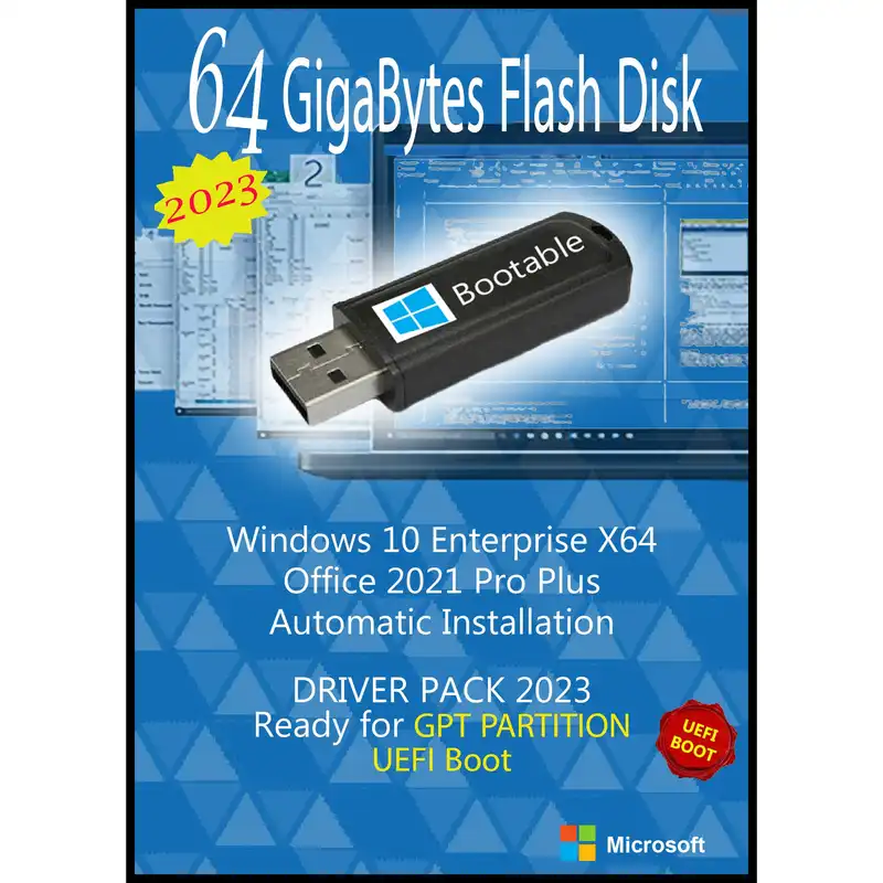 سیستم عامل Windows 10 Enterprise X64 2023 UEFI - Office 2021 - Driver Pack نشر مایکروسافت