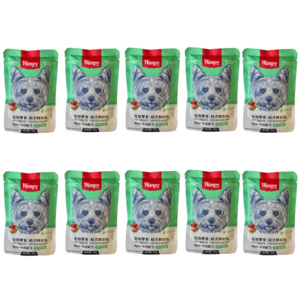 پوچ توله سگ ونپی مدل پک چانک طعم مرغ و گوشت گاو بسته ۱۰ عددی