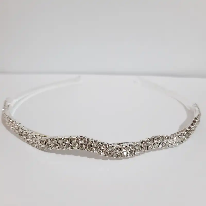 تل مو زنانه مدل فلزی دو ردیف نگین