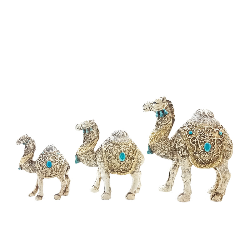 مجسمه طرح کاروان شتر کدV5640 مجموعه ۳ عددی
