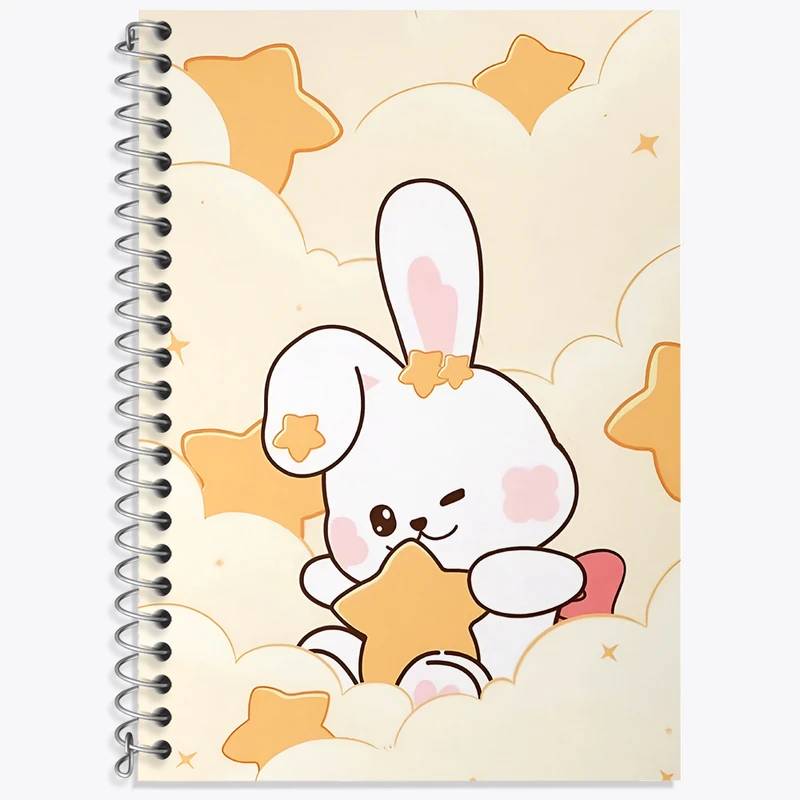 دفتر زبان 50 برگ خندالو مدل سه خط طرح خرگوش کیوت کد N4689