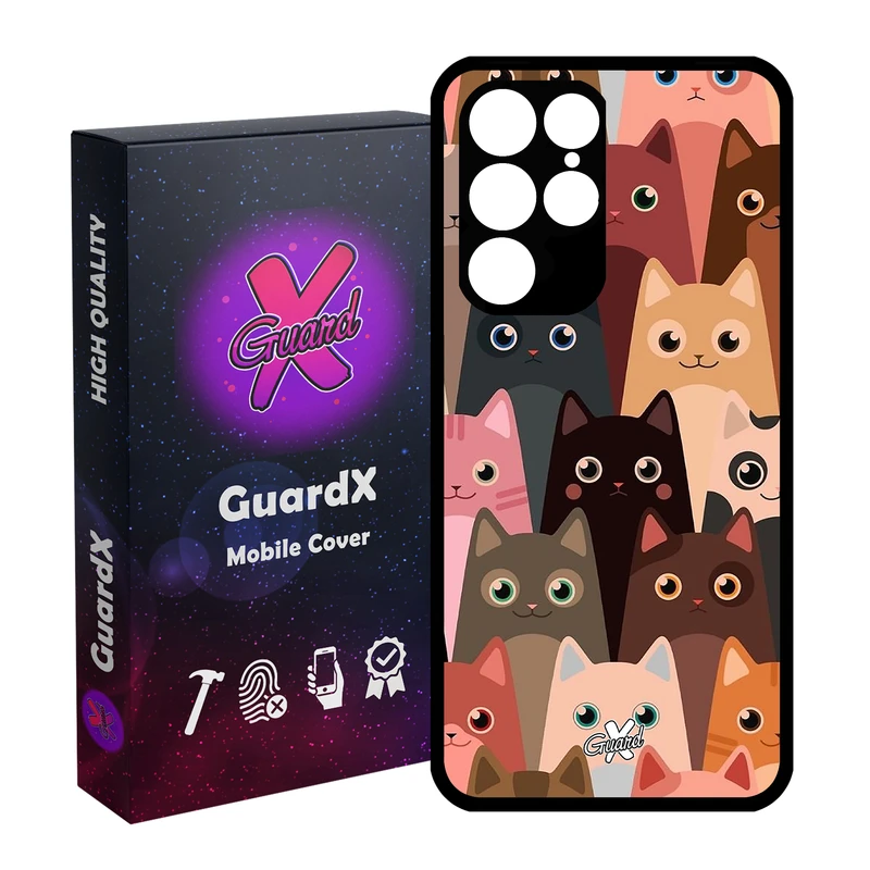 کاور گارد ایکس طرح Cat مدل Glass10067 مناسب برای گوشی موبایل سامسونگ Galaxy S22 Ultra