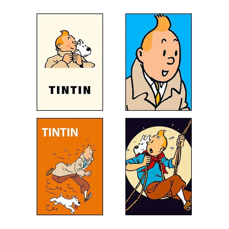 تابلو شاسي کارنيکا طرح ماجراهای تن‌تن tin tin کد 25663 مجموعه 4 عددی