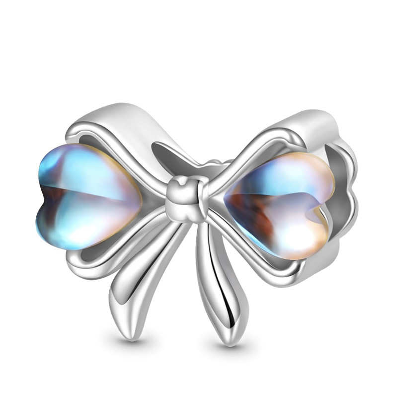 آویز گردنبند نقره زنانه پاندورا مدل Moonstone bow tie charm 65208