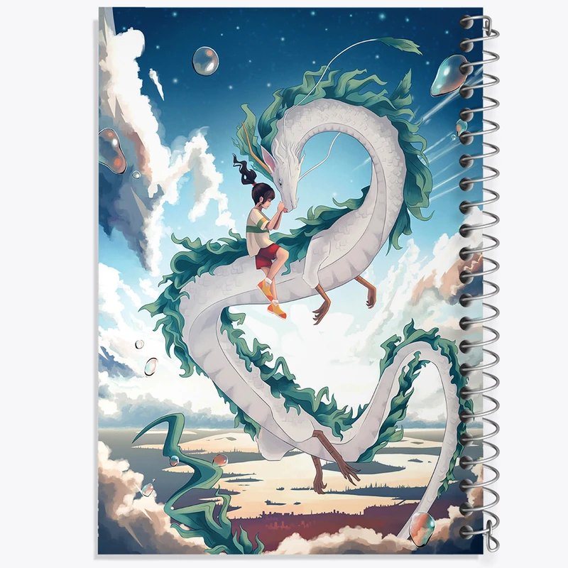 دفتر ژورنال نویسی 50 برگ خندالو مدل نقطه ای طرح انیمه شهر اشباح (Spirited Away)  کد N4248