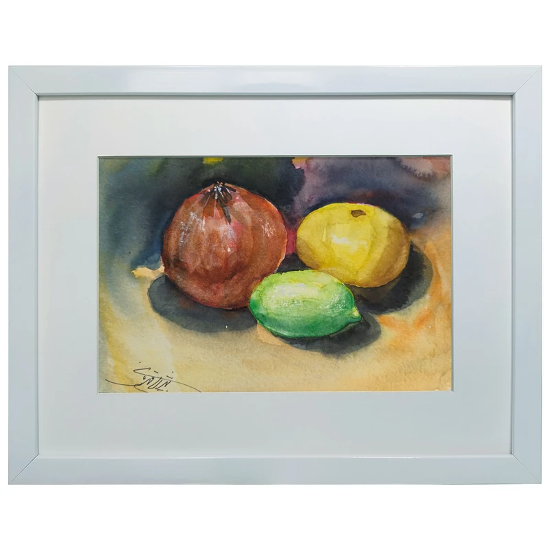 تابلو نقاشی آبرنگ به سبک امپرسیونیسم طرح طبیعت بی جان کد 179