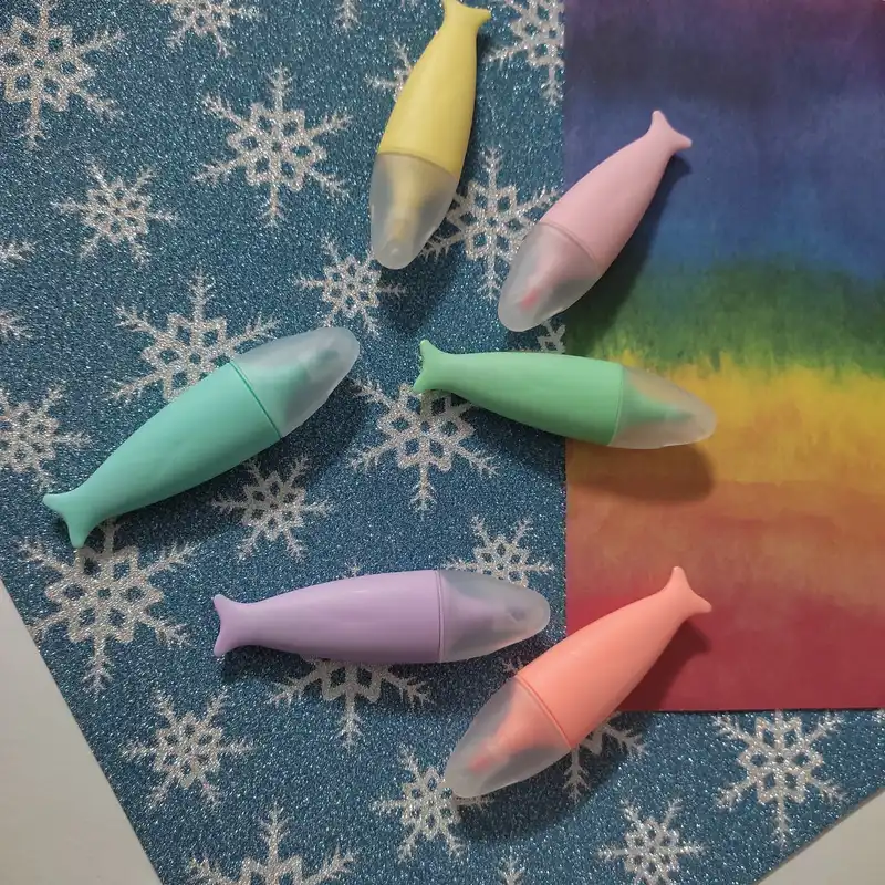 ماژیک علامت گذار مدل ماهی رنگی بسته 6 عددی