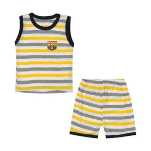 ست تاپ و شلوارک بچگانه مدل راه راه کد 3322