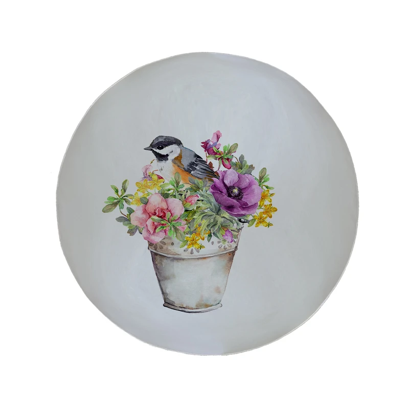 پادری مدل دایره طرح گل کد 5606 سایز 90 × 90 سانتی متر 