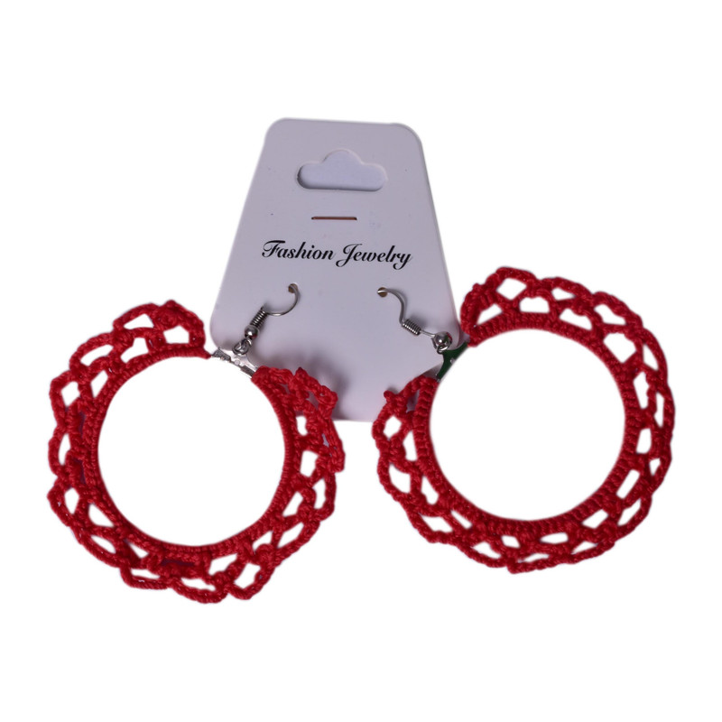 گوشواره دخترانه مدل توری دست بافت