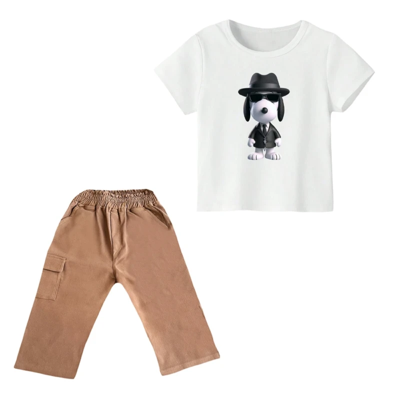 ست تی شرت و شلوارک پسرانه مدل اسنوپی کد ۲۹